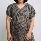 Feeding Frock Alia Cut, Free Size, Ankle Length, Tie-Up, Puff Sleeve Sleepwear in Softest Cotton Fabric (Bra Size 34"-38" | 50”-52″ length)